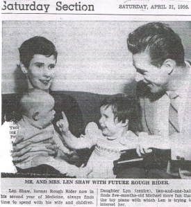 Lynn with parents and sibling in 1956